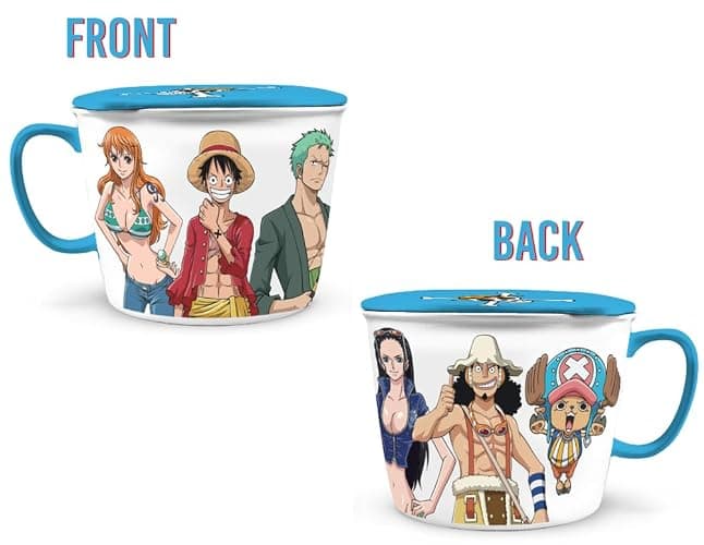 JUST FUNKY One Piece Ramen Bowl Set with Lid and Chopsticks - 28 Ounce Anime Ramen Bowl, One Piece Merch, Monkey D Luffy, Anime Merch thumbnail 2