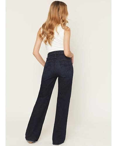 Kimes Ranch Women’s Olivia Dark Wash High Rise Wide Leg Jeans, Raw Hem thumbnail 2