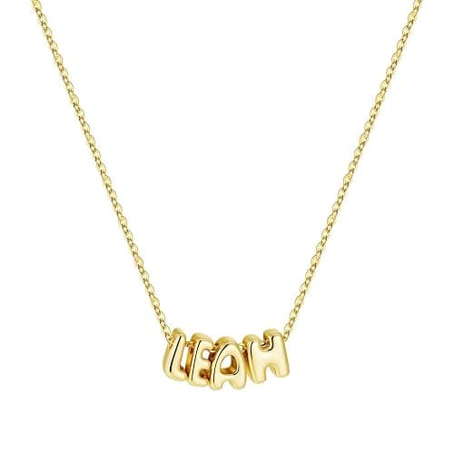 M MOOHAM Mothers Day Gifts - Custom Name Necklace 14K Gold Plated Necklace Personalized Monogram Pendant Name Necklaces for Women Trendy Jewelry Gifts for Women Mom Her Birthday Gifts - Image 1