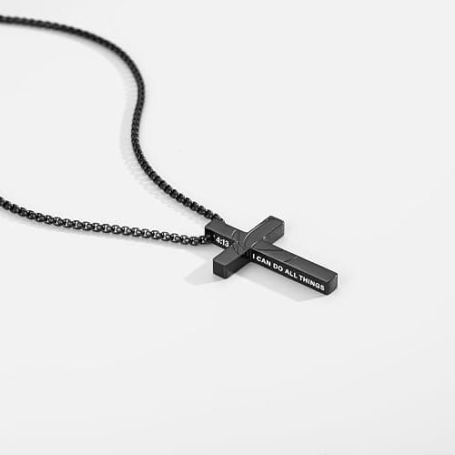 Gnamy Basketball Cross Necklace Gifts for Boys Men, Cross with Bible Verse Stainless Steel Pendant Chain Easter Christian Religious Jewelry Gifts for Him Kids Teenage Teens thumbnail 2