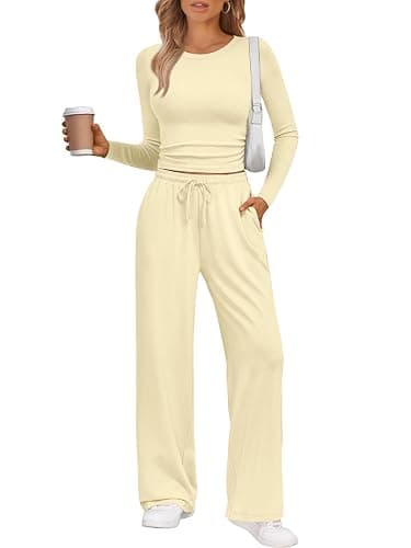 LILLUSORY 2 Piece Lounge Sets for Women 2026 Fall Fashion Outfits Sweat Set | Airport Travel Outfits, Athleisure Workout Set SweatSuits, Winter Fall Clothes, Two Piece Activewear Matching Loungewear Set - Image 1