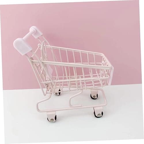 Garneck Supermarket Shopping Cart Toy Small Desk Organizer for Home Decor Cute Display for Bedroom Girl thumbnail 2