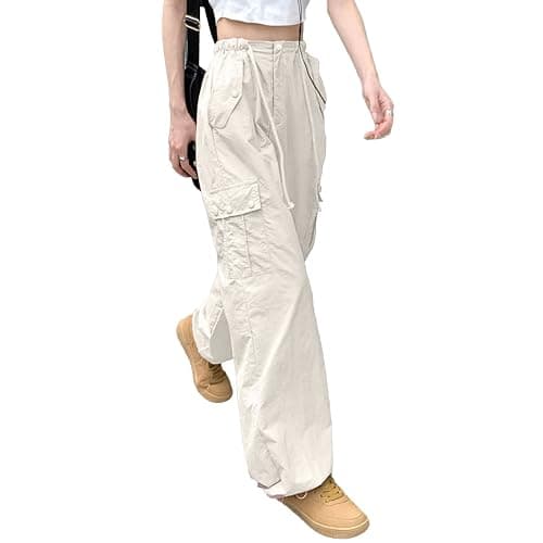 Rolanko Parachute Pants for Girls Y2K Cargo Trousers with Pockets Harajuku Jogger Pants Kids 4-14 Years thumbnail 6