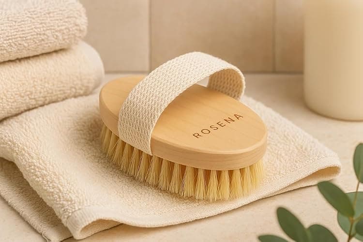 Dry Brushing Body Brush - Best for Exfoliating Dry Skin, Lymphatic Drainage and Cellulite Treatment - Organic Spa Exfoliator and Massage Scrub Brush with Natural Boar Bristles (Oval) thumbnail 6