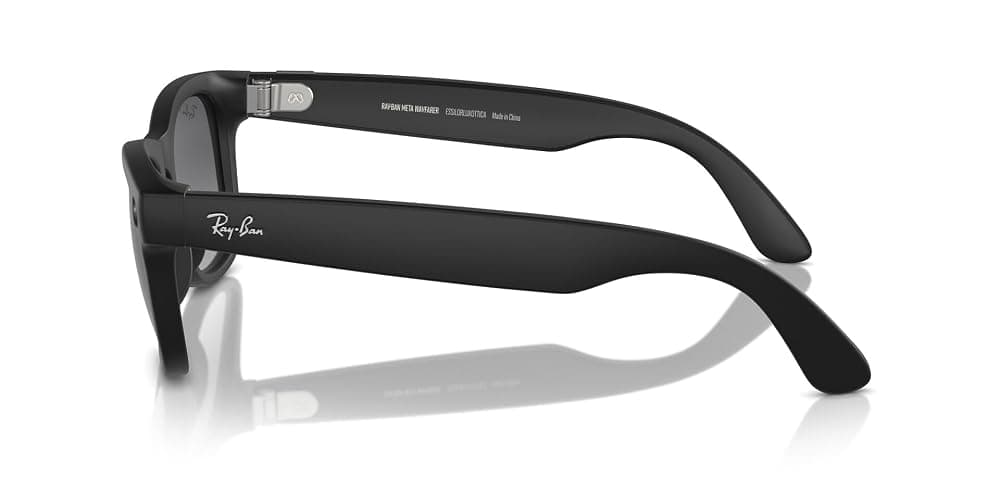 Ray-Ban Meta (Gen 1), Wayfarer, Large Matte Black | Smart AI Glasses for Men, Women - 12 MP Camera, Open-Ear Speakers, Video, Bluetooth — Polarized Gradient Graphite Lenses - Wearable Technology thumbnail 6