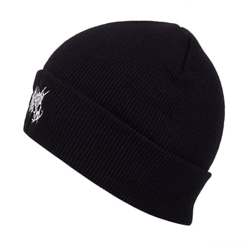 Gothic Beanie Hats for Women Men Grunge Emo Accessories Harajuku Y2k Punk Streetwear Winter Warm Hat Knitted Soft Cap thumbnail 3
