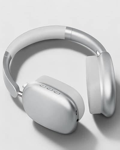 Wentronic Y01 Wireless Noise Canceling Headphones Bluetooth 5.3 Over Ear Headphones with Microphone, Hi-Res Audio, 48H Playtime, Foldable Comfortable Earpads,Compatible with iOS,Android,PC, Silver thumbnail 2
