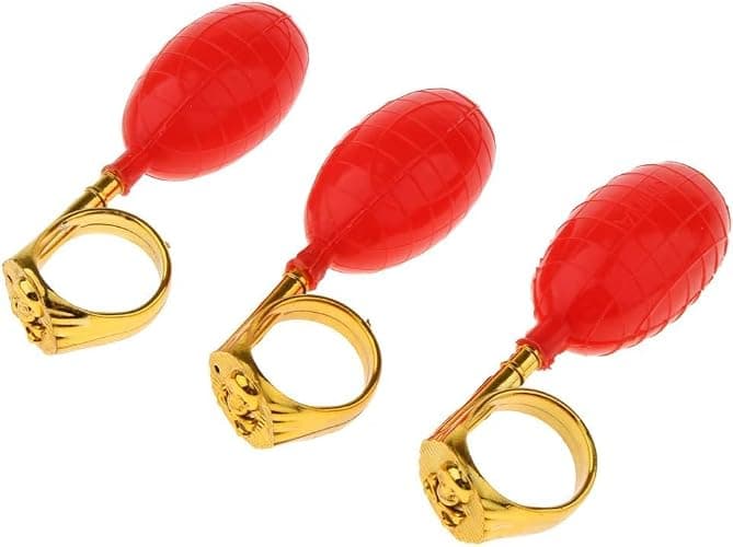 Sluswallow 3Pcs Red Water Squirt Toys Water Spray Ring Tricky Toy Spoof April Fools' Day Tricky Prank Toys, Gags and Practical Joke Toys, Decorations thumbnail 7