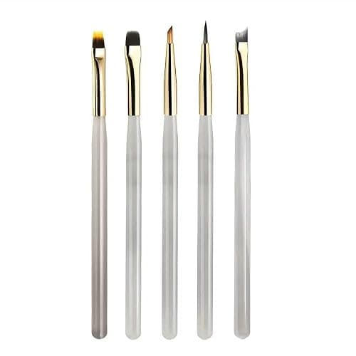 DAIXIANGER 5Pcs Multi-Functional Nail Art Brushes Set, Professional French Tip Brush & Liner Brushes for Gel Polish, DIY Manicure Tools for Ombre, Clean Up & Nail Design - Image 1