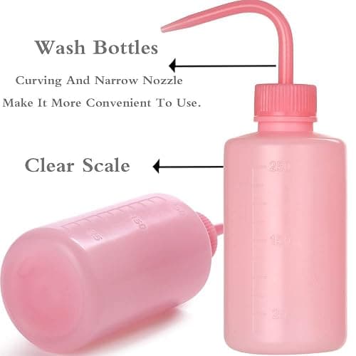 HOOMBOOM 2Pcs Tattoo Wash Bottle 250ml | 8oz Water Squirt Bottle for Succulent Watering & Medical Cleaning - Pink thumbnail 4