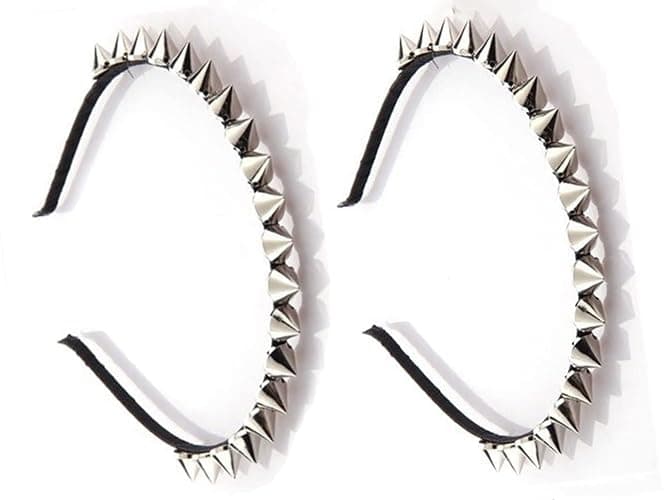 FULAI Duyppy 2 Pack Rivet Punk Spike Headband Studded Headband Party Hair Band Hair Clips for Women - Image 1