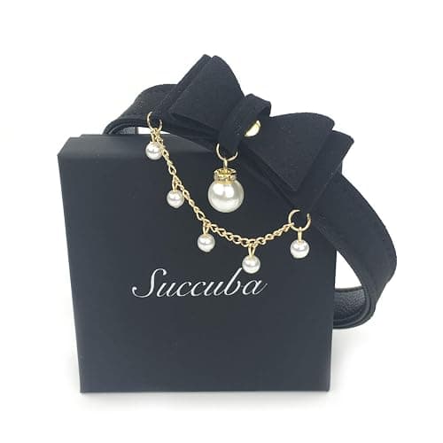 Handmade Bean Chain Choker Collar Necklace Lolita Bow Collar Cat Cosplay Kitty Velvet Necklace (Y1) thumbnail 3