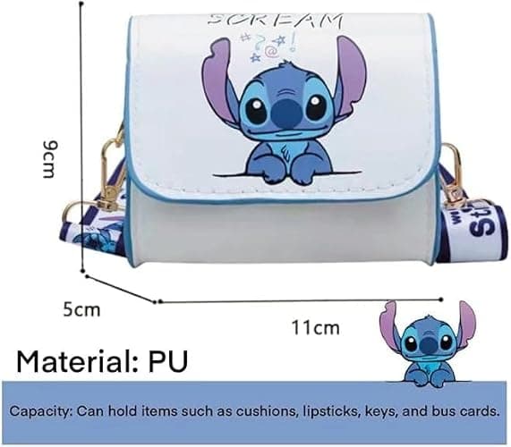 HANISNA For Stitch Crossbody Bags for Women Teenagers Girls Purse Shoulder Bag for Shopping Vacation Stitch Gifts for Girls (black) thumbnail 4