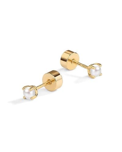 PAVOI 14K Gold Plated 925 Sterling Silver Posts Mini Stud Flat Back Earrings for Women | Helix Cartilage Piercing Jewelry | Dainty Pearl Star Cluster Cubic Zirconia Lotus Climber Screw Backs thumbnail 3