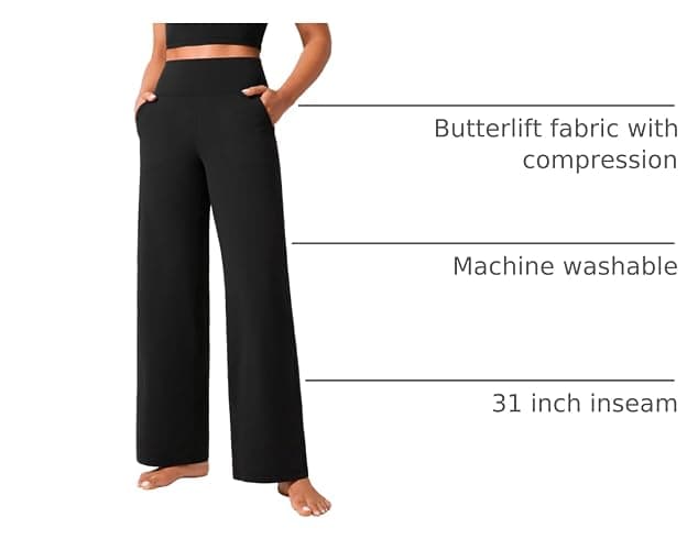 CRZ YOGA Butterlift Wide Leg Pants Pockets 29"/31"/33" - High Waisted Yoga Lounge Buttery Soft Comfy Casual Womens thumbnail 3