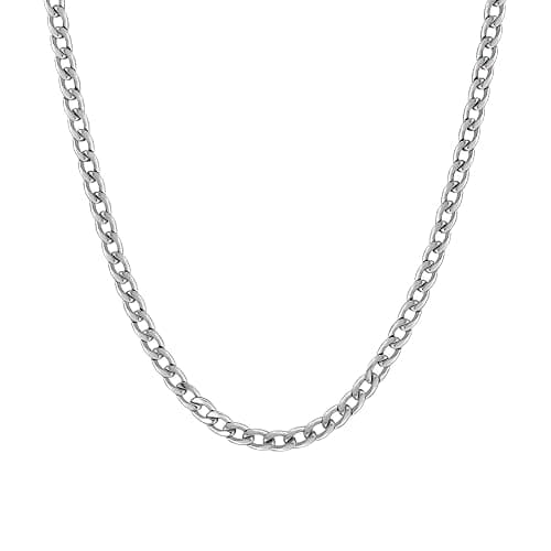 Jikasi Silver Chain for Men Stainless Steel Men's Necklaces Chain Cool Diamond Cut Cuban Link Chain for Men Hip-Hop Jewelry 4mm/6mm 17/18/20/22/24/26 Inches thumbnail 7