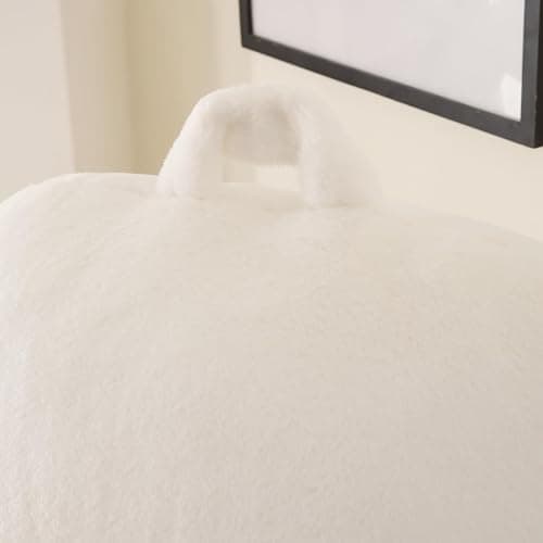 PAJEO Soft Reading Pillow for Bed with Arms,Middle,White,Faux Fur | 17" Backrest for Gaming & Lounging,Oeko-TEX Certified Plush Back Pillow for Teens Room thumbnail 9