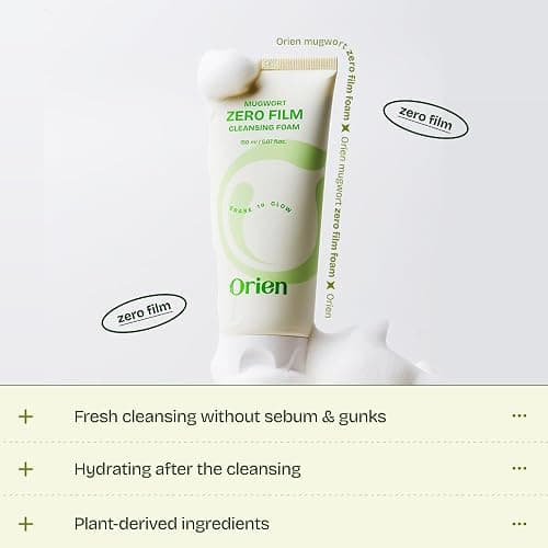Orien Mugwort Zero Film Cleansing Foam 5.07 fl.oz, 150ml ㅣDaily Makeup Blackhead Removal No pore clogging Korean skincare double cleansing thumbnail 4