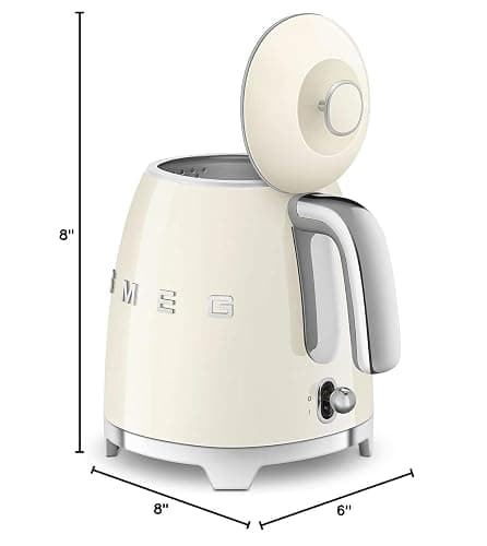 SMEG Mini 50's Retro Style 3 Cup Electric Kettle with Double Wall Anti Slip Base and Water Level Indicator (Cream) thumbnail 2