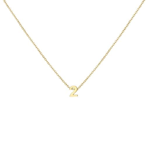 LOXUAKAM Number Necklace for Women Dainty 18K Gold Plated Pendant Necklace Charm Birth Month Personalized Jewelry Birthday Gift - Image 1