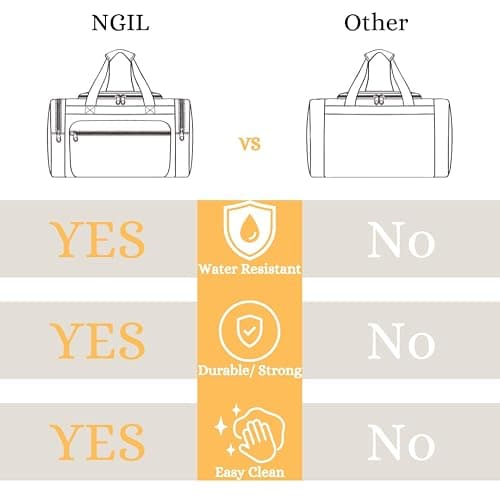 NGIL Canvas 23" inch Duffle Bag (Damask Vine-Gray) thumbnail 6