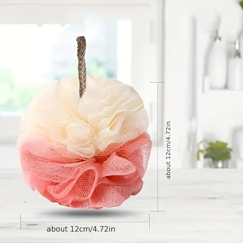 Luffa Loofah Sponge Shower Loofahs Shower Bath Sponges Exfoliating Mesh Pouf Mesh Balls 4 Pack for Body Wash 4.72in thumbnail 3