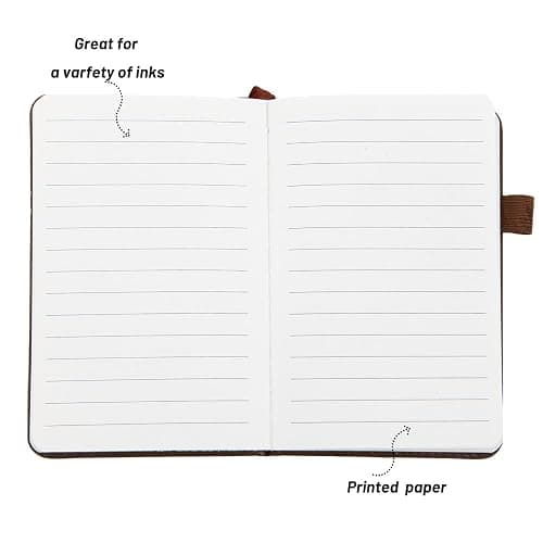 BIYUNRO Small Pocket Notebook, Leather Journal Mini (Brown) thumbnail 2