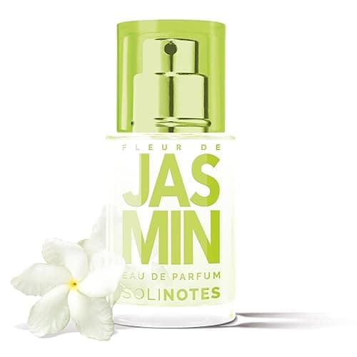 Solinotes Jasmine Flower Perfume for Women & Men, 0.5 Fl Oz/ 15 ML Eau De Parfum, Delicate Floral and Soothing Scent with Premium Ingredients - Clean Perfume, Cruelty Free, Vegan, Made in France - Jasmine