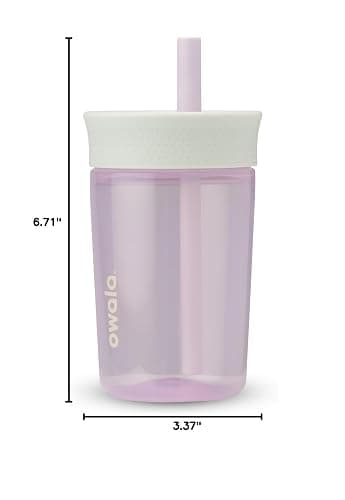 Owala Kids Insulation BPA-Free Plastic Tumbler with Spill Resistant Flexible Straw, Easy to Clean, Kids Water Bottle, Great for Travel, Dishwasher Safe, 15 Oz, Mint and Pink, (Unicorn) thumbnail 2