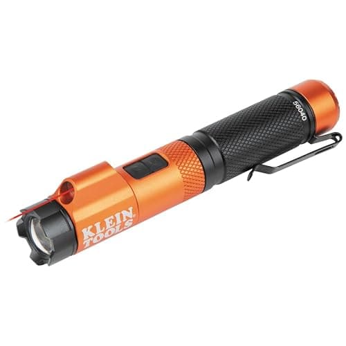 Klein Tool 56040 LED Rechargeable Flashlight, 350 Lumens, Twist Focus, Laser Pointer, Hands-Free, USB Charging Cable, for Work and Outdoor - Image 1