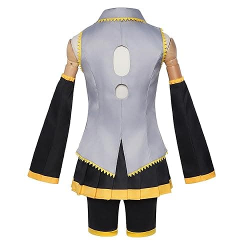 QHWIHRF Women Akita Neru Costume,Akita Neru Uniform Yellow Dress Party Full Set thumbnail 3