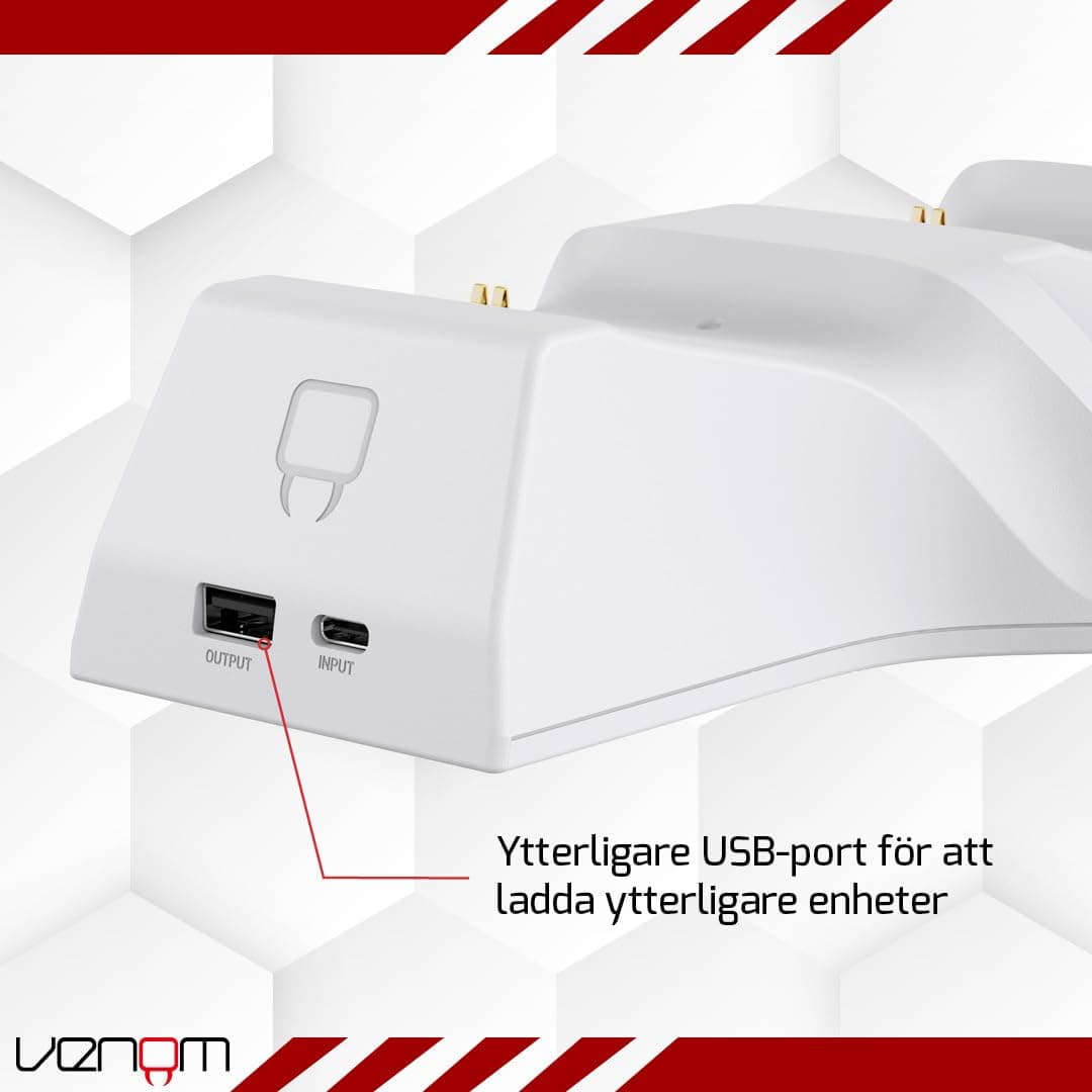 Venom Dubbel laddningsstation med 2 x laddningsbara batterier, Twin Dock - vit (Xbox Series X & S/Xbox One) thumbnail 5