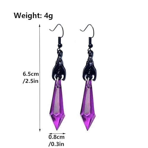Goth Vampire Earrings for Women Gothic Dark Bat Dangle Earrings Weird Red Sacred Heart Hook Earring Halloween Costume Jewelry Accessories Gifts thumbnail 2