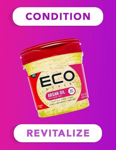 Eco Style Moroccan Argan Oil Styling Gel - Promotes Healthy Hair - Nourishes And Repairs - Delivers Long Lasting Shine - Provides Maximum Hold and Helps Tame Frizz - Ideal For All Hair - 8 oz thumbnail 6