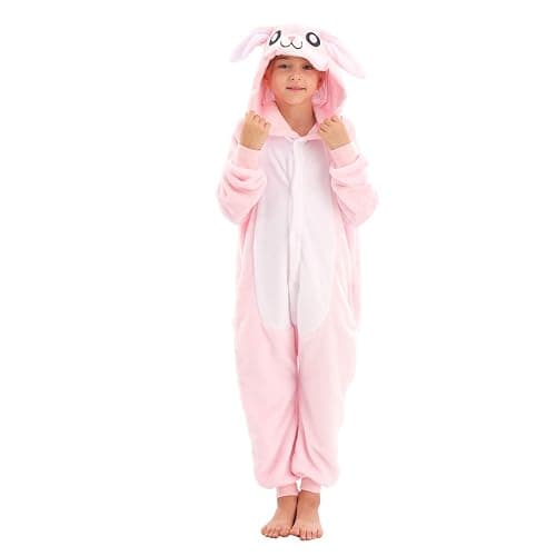LOBUJOU Animal Hooded Onesie Costume for Kids Adults Boys Girls Halloween Easter Mens Womens Cosplay Outfit Kit Bunny thumbnail 7