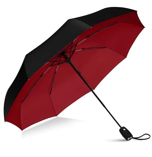 Windproof Travel Umbrella - Compact & Withstands Winds up to 100MPH, Strongest Premium Auto Folding Umbrella for Rain and Sun - Durable, Light & Portable for Women & Men, Fits Backpack & Cars - Image 1
