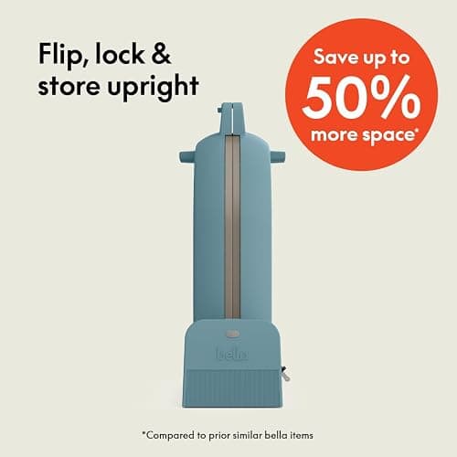 bella Flip-n-Store Waffle Maker, EverGood™ Ceramic Nonstick Coating, Fits-anywhere™ Kitchenware, Power Indicator Light & Touch Handle, 7” Wide & 1" Deep Plates, 1000 Watt, Surf thumbnail 3