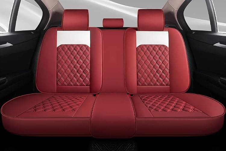 Cute Cartoon Rabbit Car Seat Covers (Cartoon Wine Red) thumbnail 3