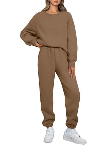 AUTOMET Womens 2 Piece Outfits Sweatsuit Lounge Sets Oversized Sweatshirt Baggy Sweatpants Fall Fashion with Pockets - Image 1