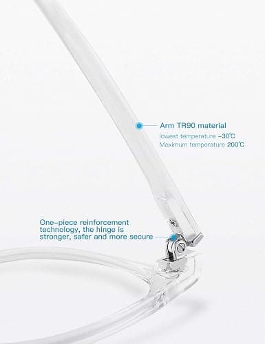 CNLO Blue light blocking Glasses,Computer Gaming Glasses,TV Glasses，For UV Protection, Anti Eyestrain,Lightweight Frame Eyewear,Transparent Men/Women (Crystal) thumbnail 4