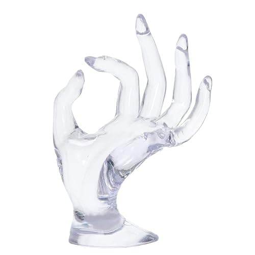 Maxsirui Hand Form Ring Holder Jewelry Display Organization Rack Bracelet Ring Watch Stand Support Aesthetic Y2k Room Decor (Transparent) - Image 1