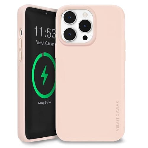 VELVET CAVIAR Compatible with iPhone 14 Pro Case MagSafe Silicone - Built-in Magnetic Ring - Microfiber Lining - [6ft Drop Tested] Protective Phone Cases for Women & Men (Blush Pink) - Image 1