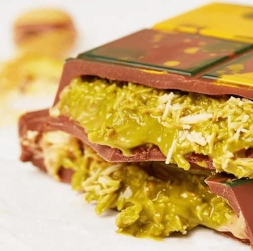 Premium Dubai Chocolate Bar: Pistachio & Kunafa Delight, 100g - Authentic UAE Import with Kataifi Pastry, Exquisite Pistachio Chocolate Experience, Made in Dubai, Viral Treat thumbnail 4