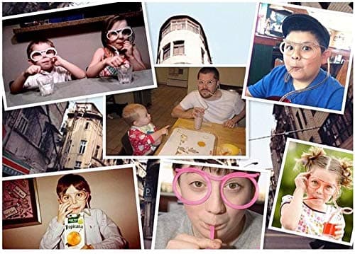 QNCIGER Straw Glasses - Funny Adults Crazy Eyeglass Straw for Birthday Parties, DIY Fun Activities, Kids Party Supplies, Game Ideas (1 Pcs, Crystal) thumbnail 5