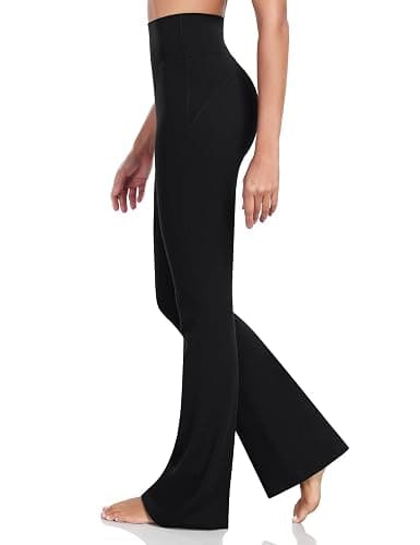HeyNuts Mellow Flare Leggings 29"/30.5"/32.5"/34.5", High Waisted Tummy Control Wide Leg Bootcut Yoga Pants Lounge Soft thumbnail 2