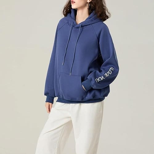 ROAONOCOMO Women Y2K Embroidered Hoodie Floral Graphic Oversized Pullover Hoodie Cute Animal Pocket Hooded Sweatshirts thumbnail 4