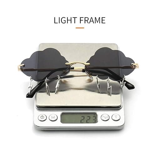 ENTHYI Cloud lightning Sunglasses for Women/Men Rimless Wave Glasses Eyewear for Party Rimless Sun glasses thumbnail 5
