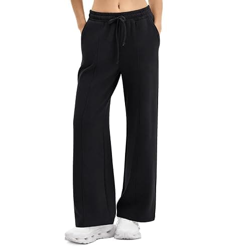 SINOPHANT Womens Wide Leg Sweatpants Light Fleece Lined Pants with Pockets Baggy Lounge 2026 Drawstring Athletic Joggers thumbnail 2