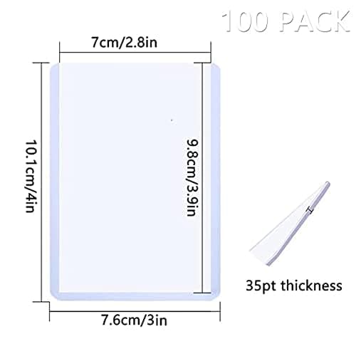 WAIZHIUA 100Pcs 3x4 Top Loaders Clear Card Sleeves, 35pt Rigid Thick 76x101mm Standard Size Toploader Card Protectors for Pokemon MTG Hockey Golf Sports Cards (Pack of 100) thumbnail 3
