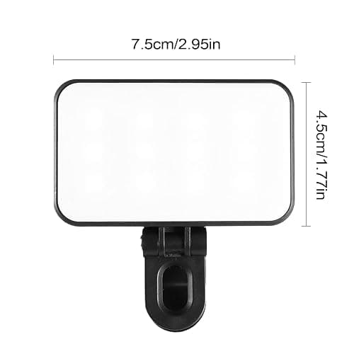Clip on Selfie Light - Rechargeable Makeup Clip on Lamp,Rotatable Fill Light for Travel Live Streaming Home Studio Conference Selfie Video Recording Vlogging Photography thumbnail 5